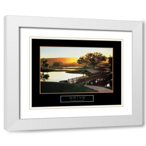 Drive - Golf White Modern Wood Framed Art Print with Double Matting by Frontline