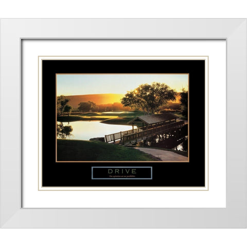 Drive - Golf White Modern Wood Framed Art Print with Double Matting by Frontline