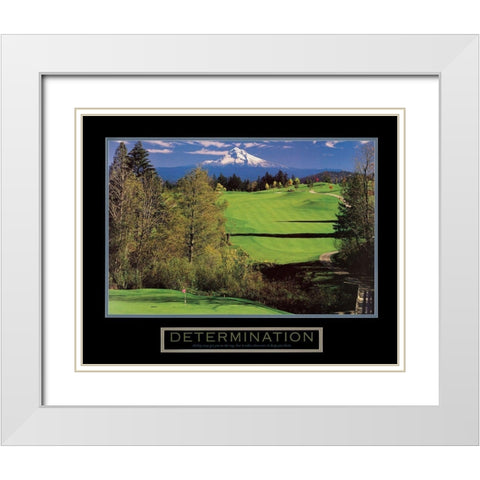 Determination - Golf White Modern Wood Framed Art Print with Double Matting by Frontline