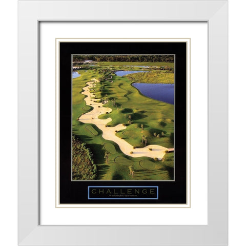 Challenge - Golf Trap White Modern Wood Framed Art Print with Double Matting by Unknown