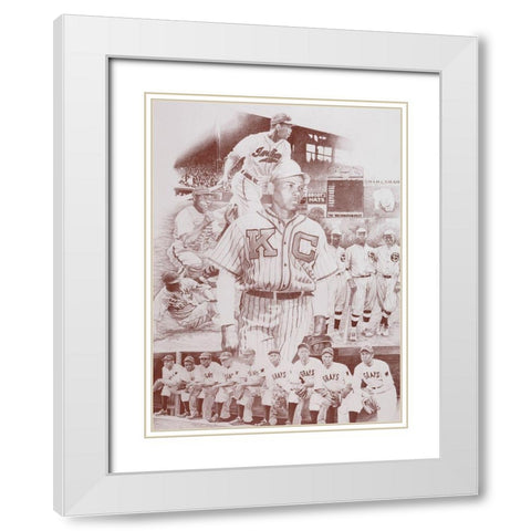 Negro Baseball White Modern Wood Framed Art Print with Double Matting by Unknown