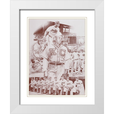 Negro Baseball White Modern Wood Framed Art Print with Double Matting by Unknown