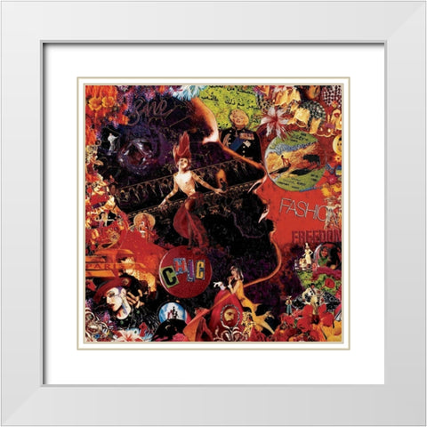 Fashion White Modern Wood Framed Art Print with Double Matting by Ortega, Guillaume