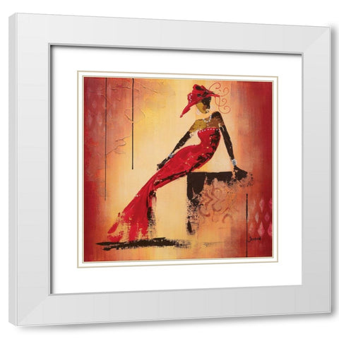 Glamour I White Modern Wood Framed Art Print with Double Matting by Johanna