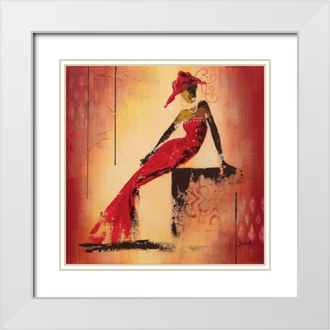 Glamour I White Modern Wood Framed Art Print with Double Matting by Johanna