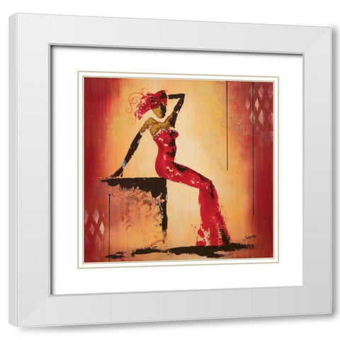 Glamour II White Modern Wood Framed Art Print with Double Matting by Johanna