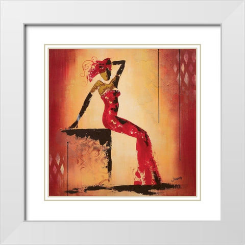 Glamour II White Modern Wood Framed Art Print with Double Matting by Johanna