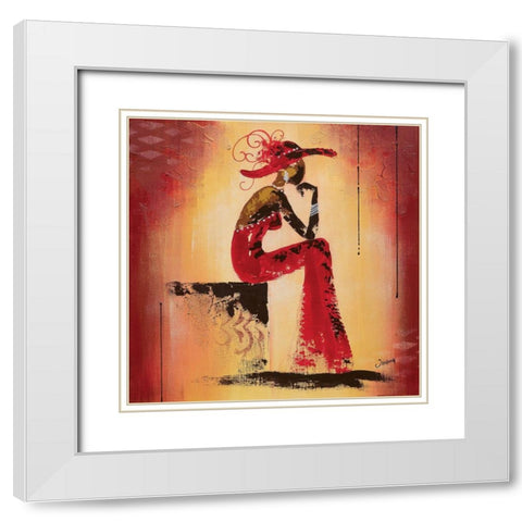 Glamour III White Modern Wood Framed Art Print with Double Matting by Johanna