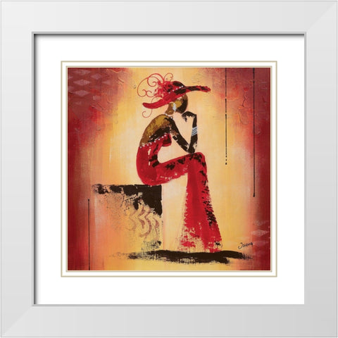 Glamour III White Modern Wood Framed Art Print with Double Matting by Johanna