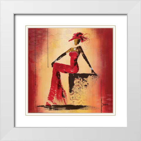 Glamour IV White Modern Wood Framed Art Print with Double Matting by Johanna