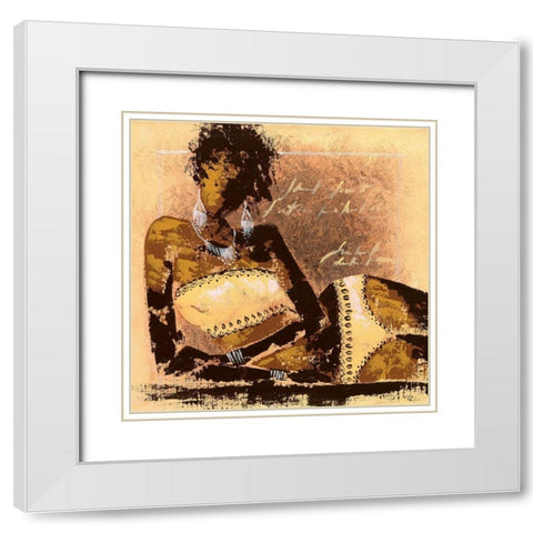 Sexy I White Modern Wood Framed Art Print with Double Matting by Johanna