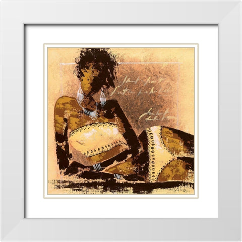 Sexy I White Modern Wood Framed Art Print with Double Matting by Johanna