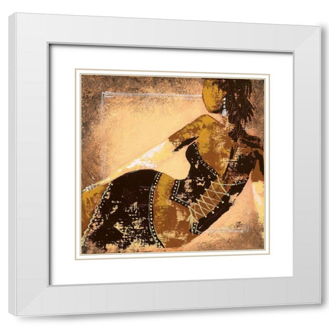 Sexy II White Modern Wood Framed Art Print with Double Matting by Johanna