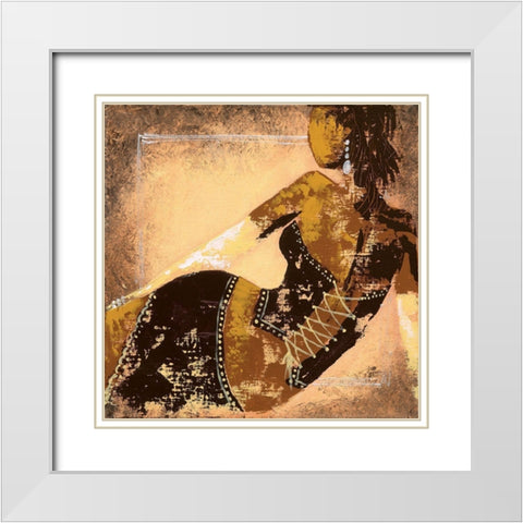 Sexy II White Modern Wood Framed Art Print with Double Matting by Johanna