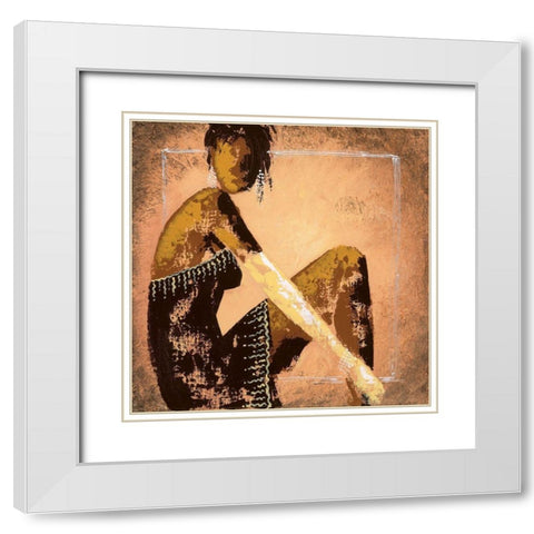 Sexy III White Modern Wood Framed Art Print with Double Matting by Johanna