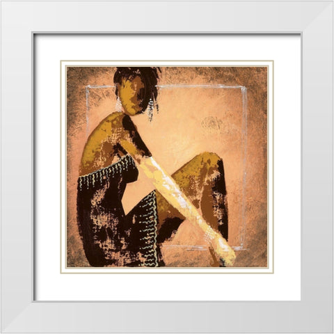 Sexy III White Modern Wood Framed Art Print with Double Matting by Johanna