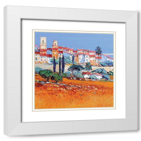 St. Paul de Vence White Modern Wood Framed Art Print with Double Matting by Corbiere