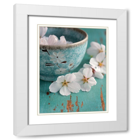 Fleurs de cerisiers White Modern Wood Framed Art Print with Double Matting by Fox, Susan