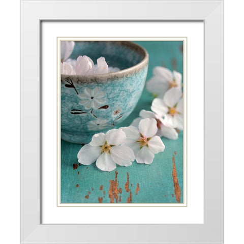 Fleurs de cerisiers White Modern Wood Framed Art Print with Double Matting by Fox, Susan