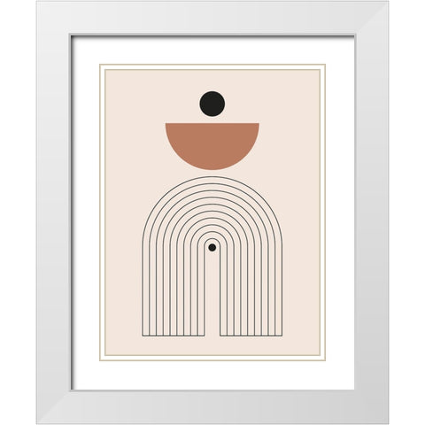 Arrondis 1 White Modern Wood Framed Art Print with Double Matting by BRAUN Studio
