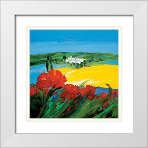 Couleur coquelicot 1 White Modern Wood Framed Art Print with Double Matting by Vadon, Veronique