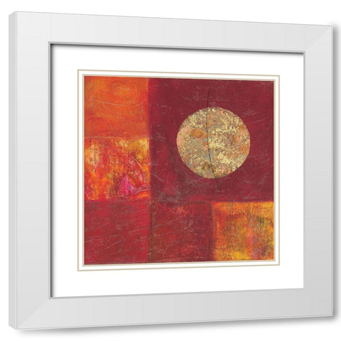 La lune rouge White Modern Wood Framed Art Print with Double Matting by Garrido, Jerome