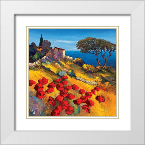 Soleil couchant White Modern Wood Framed Art Print with Double Matting by Keiflin, Roger