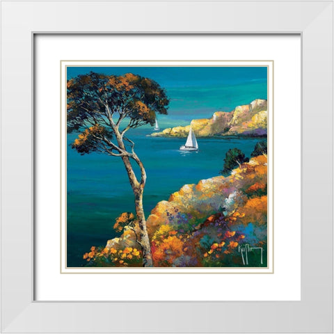 Dans la baie White Modern Wood Framed Art Print with Double Matting by Keiflin, Roger