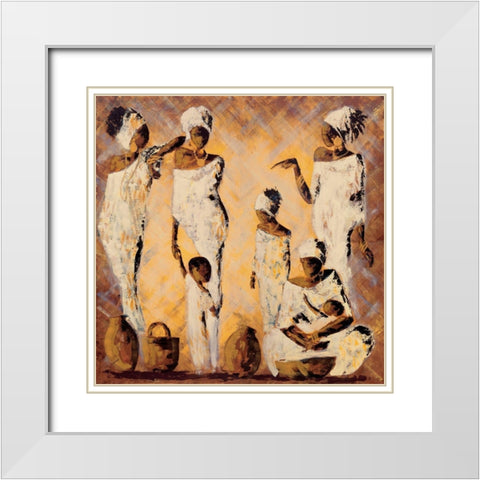 Jeu de regards White Modern Wood Framed Art Print with Double Matting by Johanna