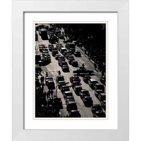 5eme Avenue, Manhattan (detail) White Modern Wood Framed Art Print with Double Matting by Setboun, Michel