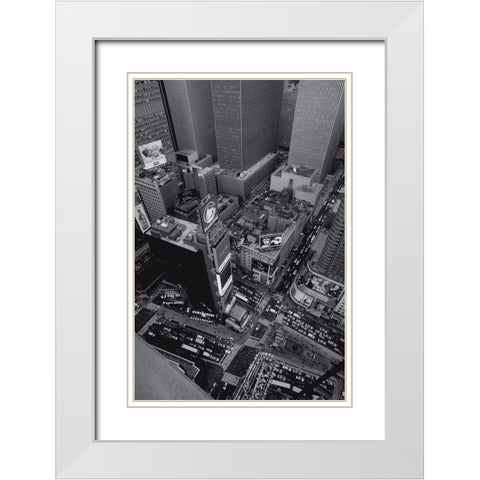 Buildings sur la 7e avenue et la 47e rue (detail) White Modern Wood Framed Art Print with Double Matting by Setboun, Michel
