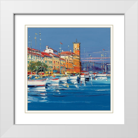 Port de la Ciotat White Modern Wood Framed Art Print with Double Matting by Corbiere