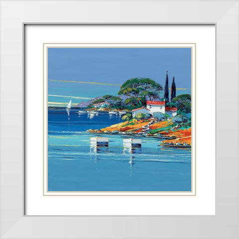 Cap dAntibes White Modern Wood Framed Art Print with Double Matting by Corbiere