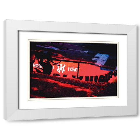 NY Reflets II White Modern Wood Framed Art Print with Double Matting by Setboun, Michel