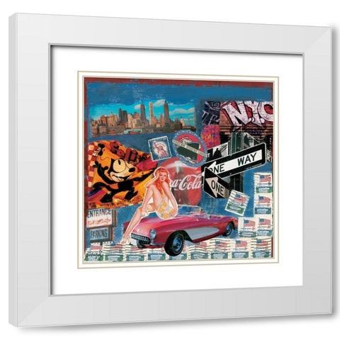 One way White Modern Wood Framed Art Print with Double Matting by Sigrid, M.