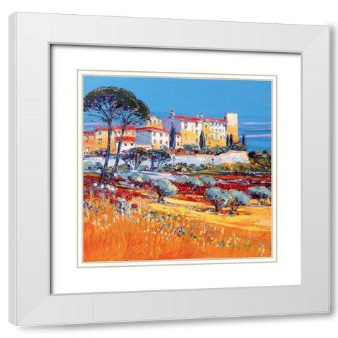 Le Castellet White Modern Wood Framed Art Print with Double Matting by Corbiere