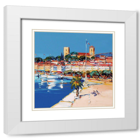 Le Suquet White Modern Wood Framed Art Print with Double Matting by Corbiere