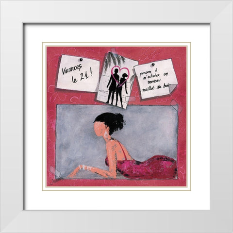 Me´mo III White Modern Wood Framed Art Print with Double Matting by Johanna