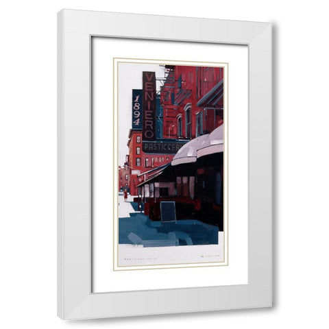 Lower East Side White Modern Wood Framed Art Print with Double Matting by Tan, Maurice