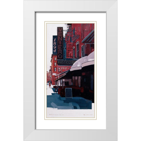 Lower East Side White Modern Wood Framed Art Print with Double Matting by Tan, Maurice