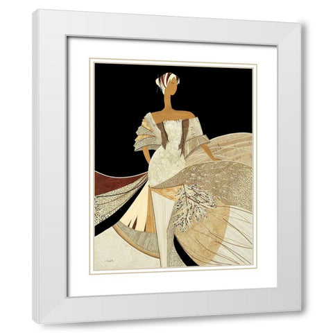 Clarisse White Modern Wood Framed Art Print with Double Matting by Loesch, Elisabeth