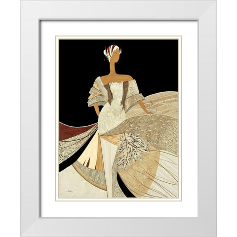 Clarisse White Modern Wood Framed Art Print with Double Matting by Loesch, Elisabeth
