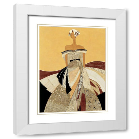 Lea White Modern Wood Framed Art Print with Double Matting by Loesch, Elisabeth