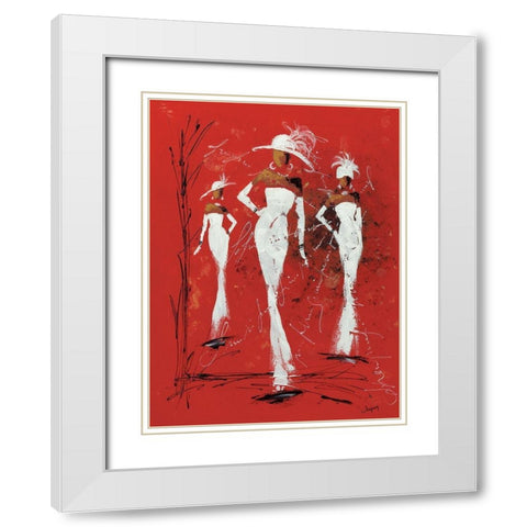 Defile Haute couture I White Modern Wood Framed Art Print with Double Matting by Johanna