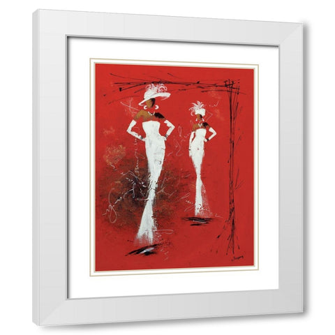 Defile Haute couture II White Modern Wood Framed Art Print with Double Matting by Johanna