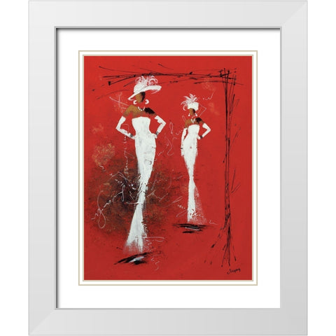 Defile Haute couture II White Modern Wood Framed Art Print with Double Matting by Johanna