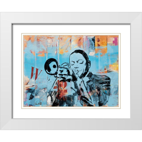Jazz I White Modern Wood Framed Art Print with Double Matting by Vieux, Thierry