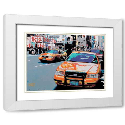 Tickets White Modern Wood Framed Art Print with Double Matting by Toque, Harry