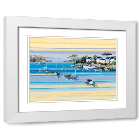Presquile II White Modern Wood Framed Art Print with Double Matting by Kerfily