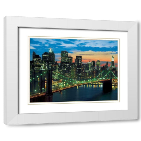 Downtown, Manhattan White Modern Wood Framed Art Print with Double Matting by Setboun, Michel
